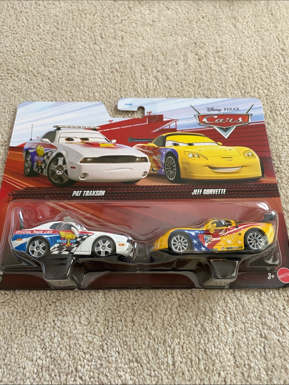 Pat Trakson & Jeff Gorvette 2-Pack Toy Cars - White & Yellow